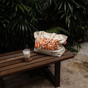 Oversize Canvas Beach Tote Bag - NEW